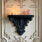3D Printed Gothic Floating Shelf, Creative Carved Wall Decor, Retro Plant Display Stand for Living Room & Indoor Decor