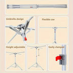 Foldable Octopus Style Standing Clothes Drying Rack – Portable Rotating Laundry Hanger for Balcony, Black