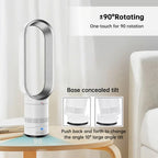 2025 New 16" Bladeless Tower Fan with Remote, Quiet Floor Fan for Home