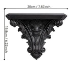3D Printed Gothic Floating Shelf, Creative Carved Wall Decor, Retro Plant Display Stand for Living Room & Indoor Decor
