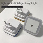 Square LED Night Light Plug-in Smart Light Control Indoor Sensor Bedside Lamp for Bedroom
