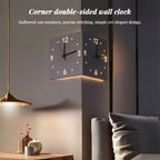 Nordic Dual‑Glow Corner Clock, Silent LED Wall Clock, Modern Minimalist Home Decor for Living Room Bedroom