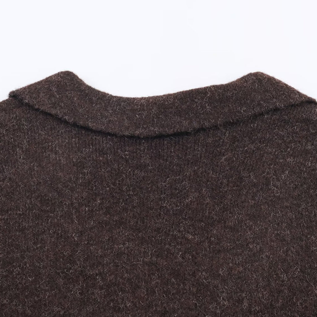 Jewelry button knit suit jacket