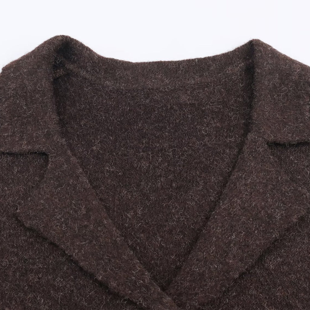 Jewelry button knit suit jacket
