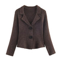 Jewelry button knit suit jacket