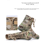 Waterproof Men Lace Up Boots Outdoor Botas Breathable Canvas Camouflage Tactical Combat Desert Ankle Shoes D139