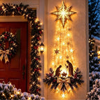 Christmas /.Bethlehem Star of Faith Lighted Nativity Wall Decor Glowing Christmas Hanging Ornament LED Lights Indoor Decor Party