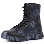Waterproof Men Lace Up Boots Outdoor Botas Breathable Canvas Camouflage Tactical Combat Desert Ankle Shoes D139