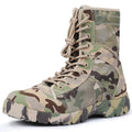 Waterproof Men Lace Up Boots Outdoor Botas Breathable Canvas Camouflage Tactical Combat Desert Ankle Shoes D139