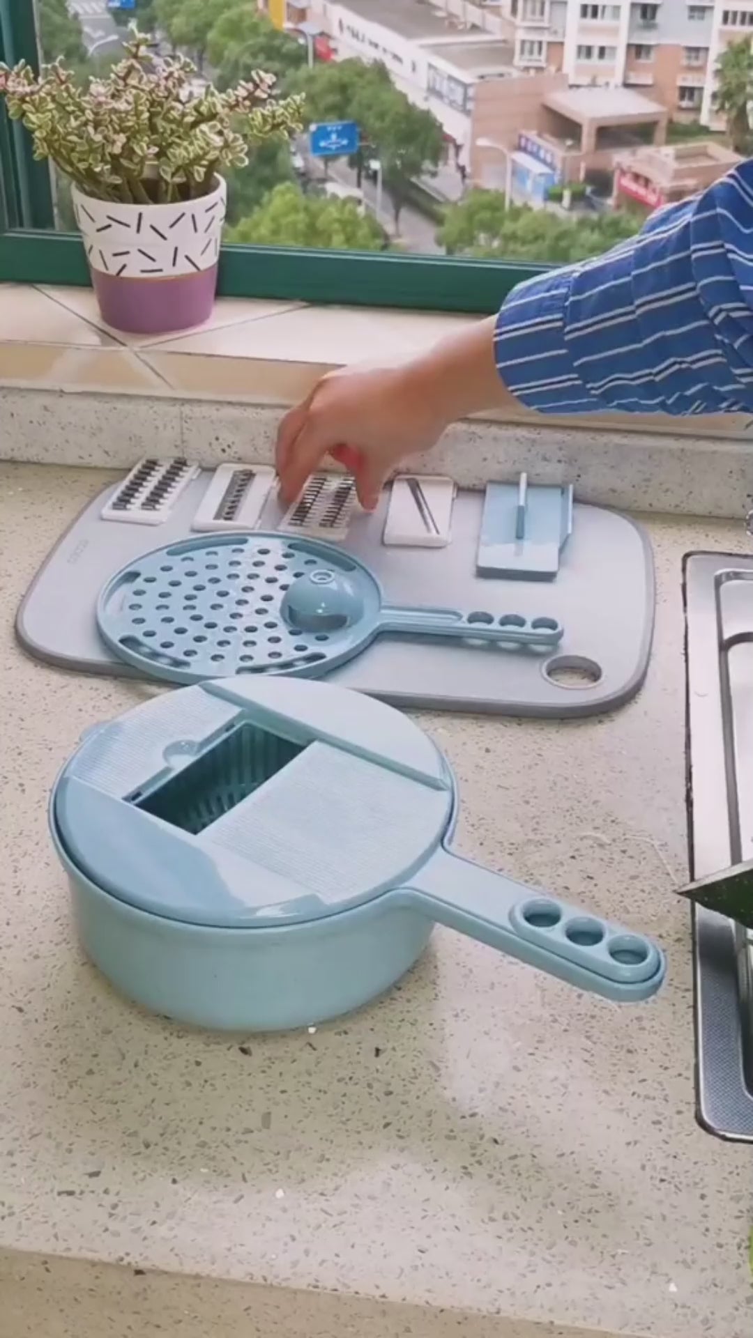 8 In 1 Mandoline Slicer Vegetable Slicer Potato Peeler Carrot Onion Grater With Strainer Vegetable Cutter Kitchen Accessories