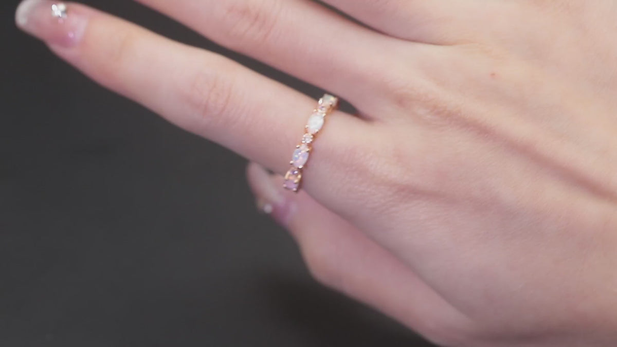 Rhinestones Rings Platinum Heart-shaped Full Of Diamond Opal Ring