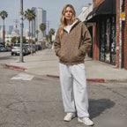Casual Womens Leopard-Print Hooded Zip-Up Sweatshirt Jacket Hooded Zippered Sweatshirts For Daily We