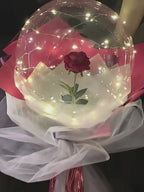 LED Luminous Balloon Rose Bouquet Transparent Bobo Ball Rose