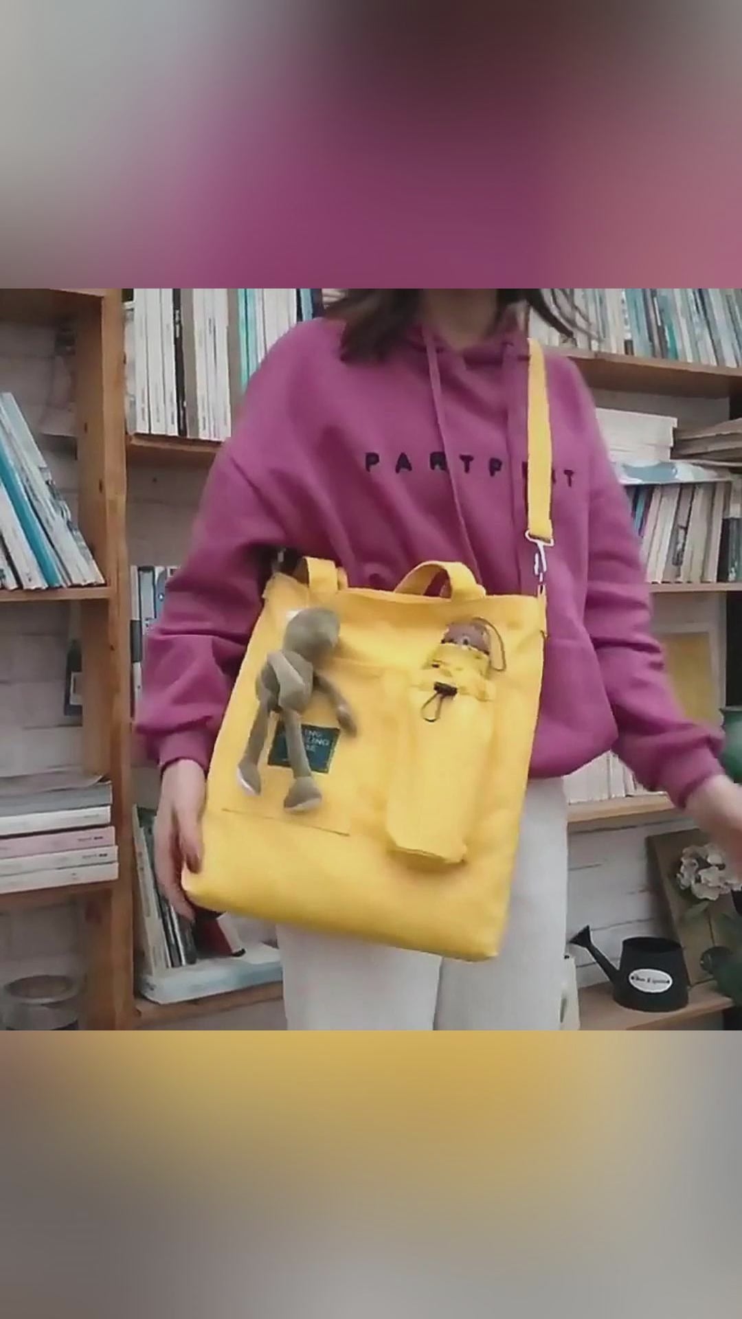 Canvas Bags Students Handbag With Pockets Preppy Buckpack Shoulder Bag For Women Shoolbags