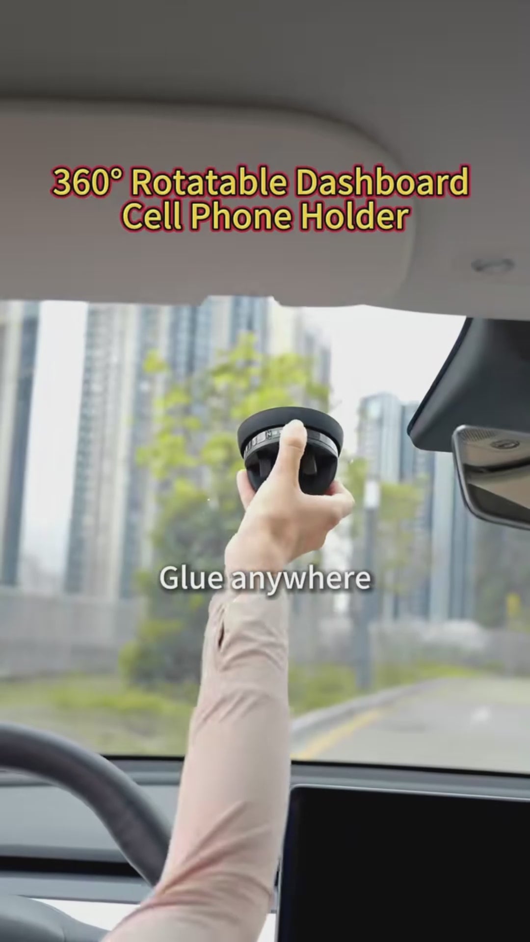 Universal Car Phone Holder Mount - Black Dashboard Air Vent Stand for Smartphone GPS Navigation Device
