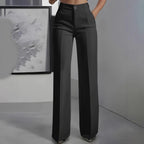 New Cross-border European And American Women's Solid Color Suit Pants Wide-leg Trousers