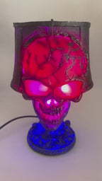 Halloween Lava Stone Skull Lamp Skull Desk Lamp With Spooky Led Light For Halloween Party Mantel Decoration Unique Room Accent